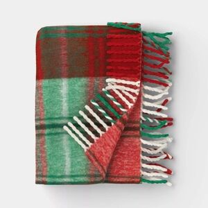 Woven nwt Plaid Throw Blanket Red - Threshold